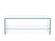 Table basse rectangulaire en verre double plateau l100 - idora