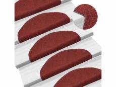 Tapis d'escalier auto-adhésif poinçon aiguilleté 15 pièces rouge dec023314