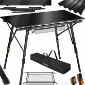 Tectake - Table de camping Pliable 90 x 52 x 47 - 70 cm - noir