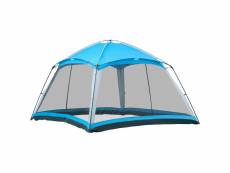 Tente de camping familiale - tente dôme 8 pers. Max. - sac de transport, 4 parois en maille - dim. 3,6l x 3,6l x 2,2h m - polyester bleu
