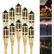 Torche de jardin pour l'extérieur Set de 40 Torche de Bambou avec Mèche d'ambiance Décoration Lampe à Huile Hauteur 90cm - Autre - Swanew