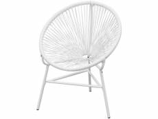 Vidaxl chaise de jardin en corde forme de lune résine tressée blanc 42072