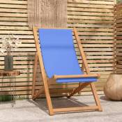 Vidaxl - Chaise de terrasse Teck 56 x 105 x 96 cm Bleu