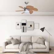 Vidaxl - Ventilateur de plafond avec lampe 76 cm Marron clair