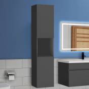 Acezanble - 30(L)x30(P)x131.5(H)cm meuble salle de bain anthracite meuble colonne salle de bain à suspendre
