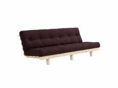 Banquette convertible futon lean pin coloris marron couchage 130*190 cm. 20100996134