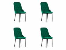 Capriu - lot de 4 chaises en velours style glamour - 93x56x48 cm - chaise de salle à manger - vert