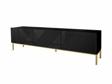 Celeste - meuble tv - 190 cm - style contemporain - bestmobilier - noir et doré