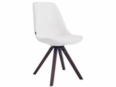 Chaise calais pivotante pieds carrés , blanc /bois