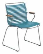 Chaise Click / Plastique & accoudoirs bambou - Houe bleu en plastique