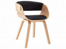 Chaise de salle à manger design moderne en bois courbé et synthétique noir cds020060