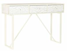 Console table console en bois de sapin et mdf coloris blanc - longueur 120 x profondeur 35 x hauteur 80 cm