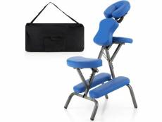 Costway chaise de massage professionnel portable solide et légère chaise de spa pliable ergonomique,idéal pour tatouage,hauteur réglable 110-120 cm av