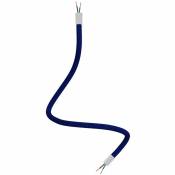 Creative Cables - Kit Creative Flex tube flexible recouvert de tissu RM20 Bleu Foncé | Blanc mat - 60 cm - Blanc mat