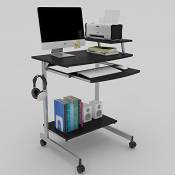 Desk Xiaolin Table de Livre Stand-up Ordinateur Bureau Bureau Bureau Clavier Plateau avec Poulie 70 * 52.5 * 86cm (Couleur : Noir)