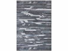 Egee - tapis à bandes géométrique bleu 080 x 150