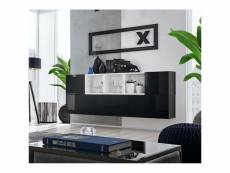 Ensemble meuble tv mural blox sb v - l 175 x p 32 x h 70 cm - noir et blanc