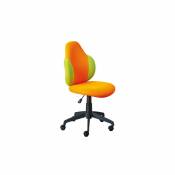 Fauteuil de bureau réglable en hauteur, avec assise en tissu doux orange et jaune,58x56x92 / 102 cm - Dmora