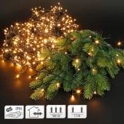 Guirlande Lumineuse à LEDs 18 m avec 240 LEDs, Blanc Chaud, Alimentation Électrique, IP-44 Étanche, pour Intérieur/Extérieur, Éclairage de Noël,