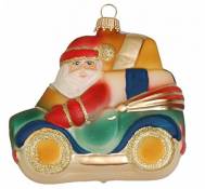 KREBS GLAS LAUSCHA GmbH Santa in Car, 9cm, Multicolor