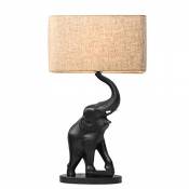 Lampe de bureau en éléphant sculpté en résine,