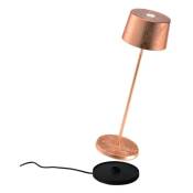 Lampe de table led Olivia Pro Copper Leaf, rechargeable et dimmable