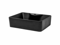 Lavabo en céramique noir mat vasque à poser pour salle de bain 490x365x140 mm 490006494