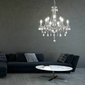 Lustre chromé design lustre lampe suspendue plafonnier rideau en cristal clair