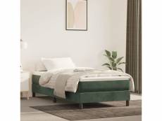 Matelas de lit relaxant à ressorts ensachés vert foncé 90x200x20 cm