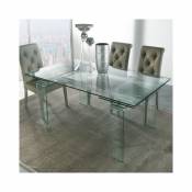 Nouvomeuble Table design en verre extensible DELIA