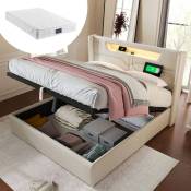 Okwish - Cadre de lit double - led avec chargement