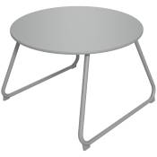 Outsunny Table basse de jardin ronde, table d'appoint extérieur, Ø60 cm, patins antidérapants réglables, métal époxy, gris