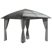 Outsunny Tonnelle de jardin structure aluminium toit