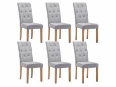Oxford - lot de 6 chaises grises avec boutons