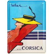 Petite plaque métallique Relax Corsica 21 x 15 cm