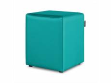 Pouf cube similicuir turquoise 1 unité 3790491