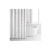 Rayen - Rideau douche 180x200 polyester blanc motifs points