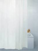 Rideau de douche en tissu uni Blanc 180 x 210 cm
