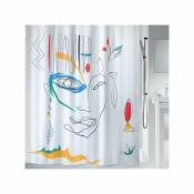 Rideau de douche Polyester FACES 180x200cm Multicolor - Multicolor - Spirella