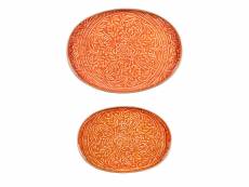 Set de 2 plateaux ovales tosca orange