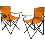 Spetebo - Chaise de camping pliante avec porte-boisson