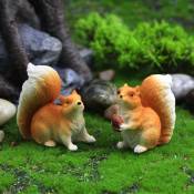 Statue de jardin de 2 petits écureuils, écureuil