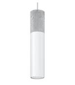 Suspension design Borgio Acier,béton blanc gris 1 ampoule 105cm