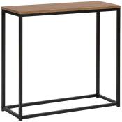Table Console avec Plateau Effet Bois Foncé et Structure en Métal Noir Coiffeuse au Design Industriel pour Intérieur Moderne ou Rétro Beliani - Noir