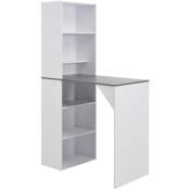 Table de bar avec armoire Blanc 115 x 59 x 200 cm - Vidaxl