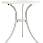 Table de jardin Blanc 62x62x65 cm Aluminium coulé