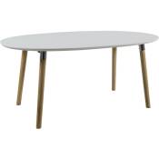 Table de salle à manger ovale extensible L170/270 - sven - blanc
