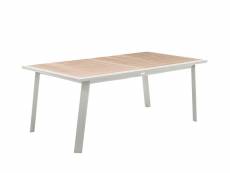 Table extensible rectangulaire alu lin-blanc pavane - 8-12 places - hespéride