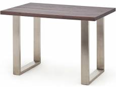 Table haute en acier et chêne tanner - longueur 160