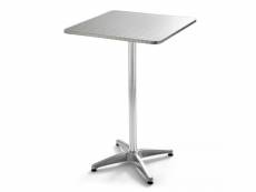 Table haute mange debout carrée en aluminium